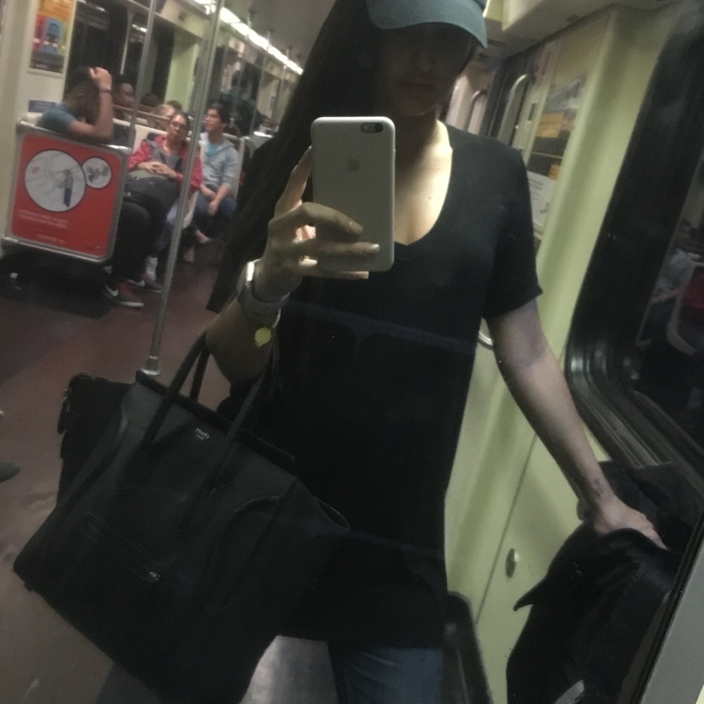 Celine Black Tote Bag with Winged Design - Picture 5 of 5